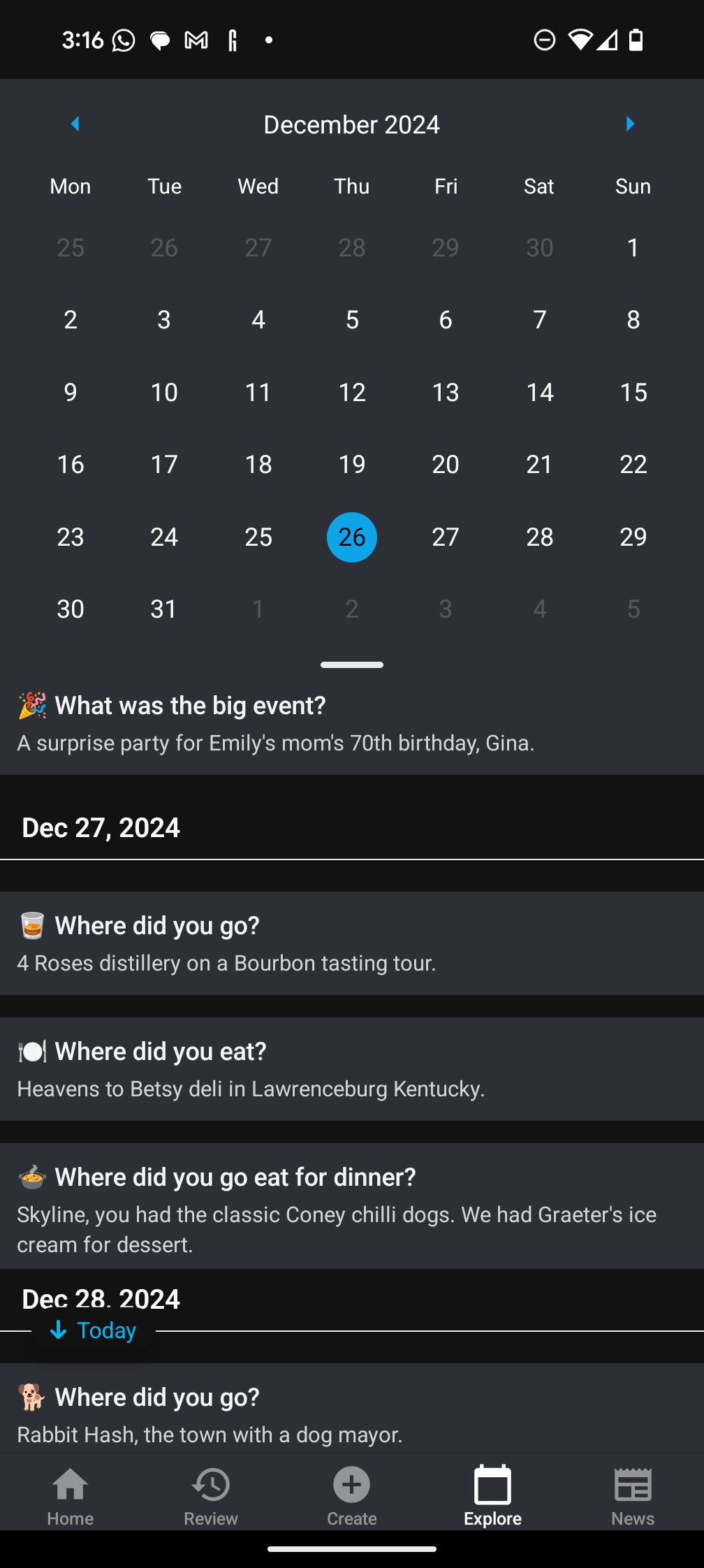 Pensieve project screenshot